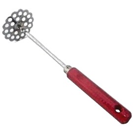 Unbranded Mexican Manual Bean Potato Masher Wooden Red Handle/Metal Apachurrador Machacado