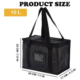 Food Delivery Bag, 40L/10L Soft Cooler Bag Thermal Food Delivery Bag, Grocery Shopping Bags, Picnic Bag, Insulated Pizza Delivery Bags Warm & Cooler Bags for Food & Grocery Delivery Bag Hold (10 L)