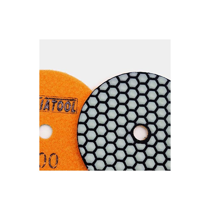 DT-DIATOOL Dry Diamond Polishing Pads 4 Inch/100mm 8PC #200 for