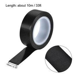 Jowxsx Black 13mmx10m PTFE Teflon Tape Nonstick Tape 500℉ High-Temp Fiberglass Adhesive Tape High Temperature Tape