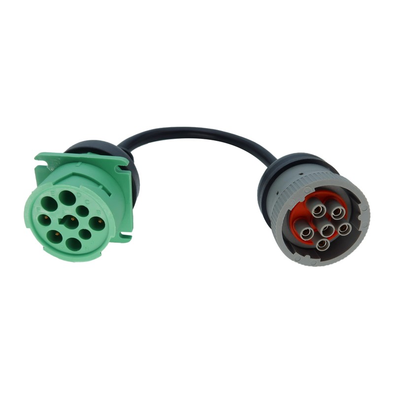 6pin J1708 to Type2 Green 9pin J1939 Adapter Cable for