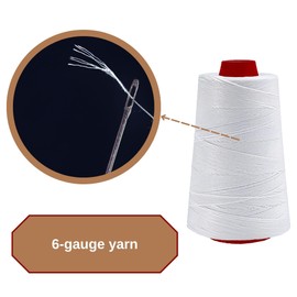 Heavy Duty Spool Sewing Thread for Bag Stitcher Closer 3600 ft Roll | 6-Stranded High Strength Only for Hanchen GK9-890 -GK9S-110v Model Sewing Machine 12