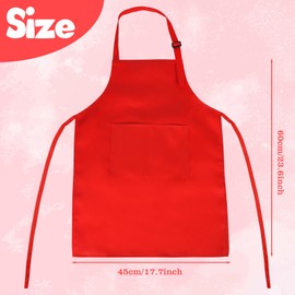 MEEZY 3 Pack Kids Apron with Pockets Adjustable Painting Apron Children Art Apron Toddler Chef Aprons for Kids Painting Cooking Crafts Baking (Red)
