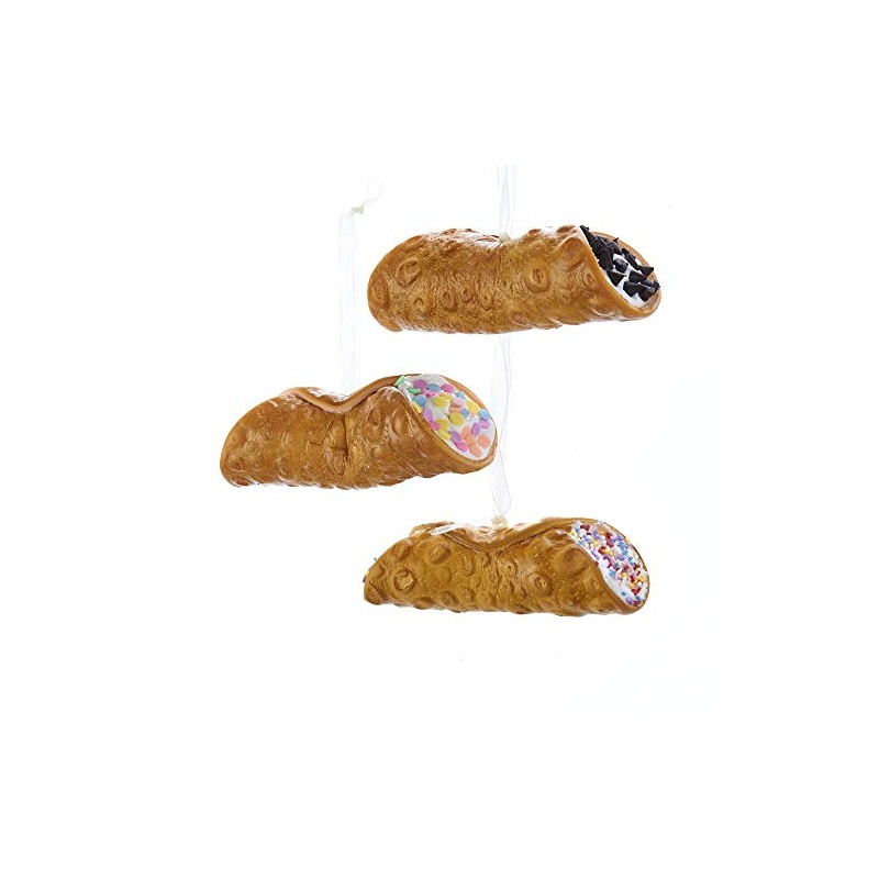 Kurt Adler 4.5 Inch Foam Cannoli Ornaments, Set of 3
