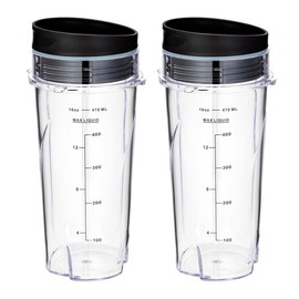 16 oz Cup Replacement Compatible with Ninja Blender 4 Fins BL740 BL770 BL772 BL773 BL780 BLL771-2 Pack