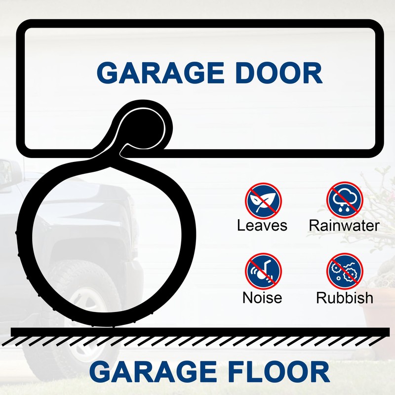 16.5FT Garage Door Bottom Seal Rubber 0.35'' Big P Bulb