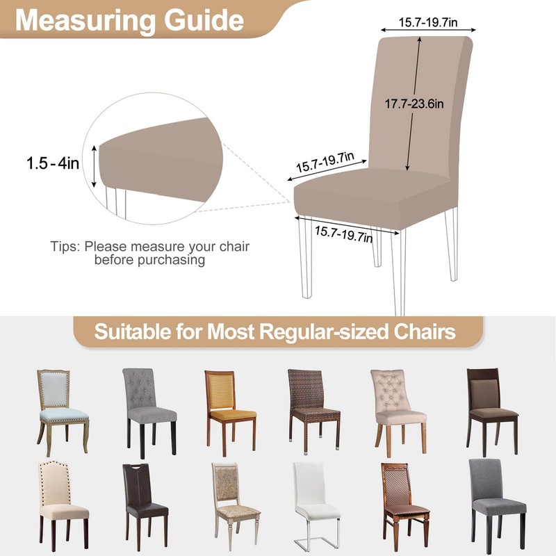 SearchI Fit Stretch Removable Washable Short Dining Chair Covers Slipcover