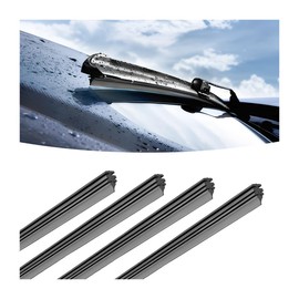 Pack of 4 Windscreen Wipers Rubber Wiper Rubber, Boneless Windscreen Wipers for Car, Bus, Truck, 60 cm, Universal Replacement Wiper Rubber, Rubber Wiper Replacement for Car