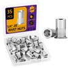 1/4"-20UNC Rivet Nut, 35PCS Rivnut Nutsert Metric 304 Stainless Steel