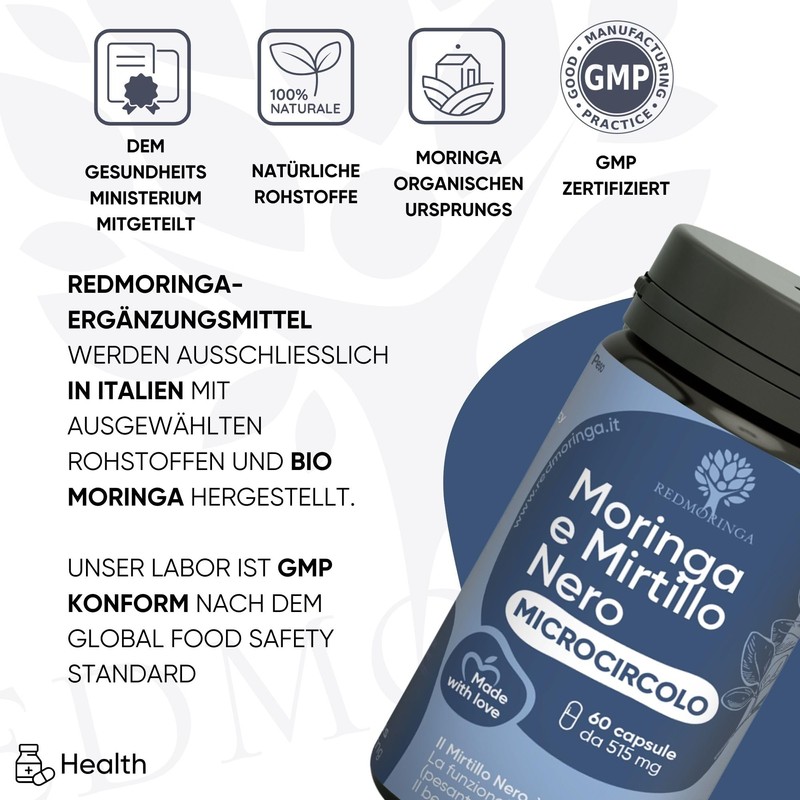 Blueberry Extract & Moringa Capsules for Leg Circulation - High