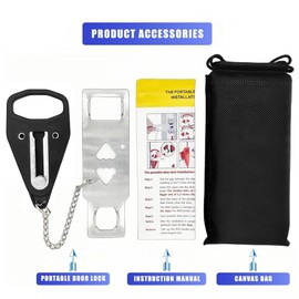 Portable Hotel Door Safety Lock - Travel Essentials for Women (Black)