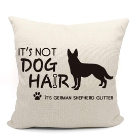It's Not Dog Hair It's German Shepherd Glitter Linen Throw Pillow Case, Dog Lover Gifts, German Shepherd Mom Gifts, Funny German Shepherd Pillow Case,18x18inch Cushion Cover for Sofa Couch Bed