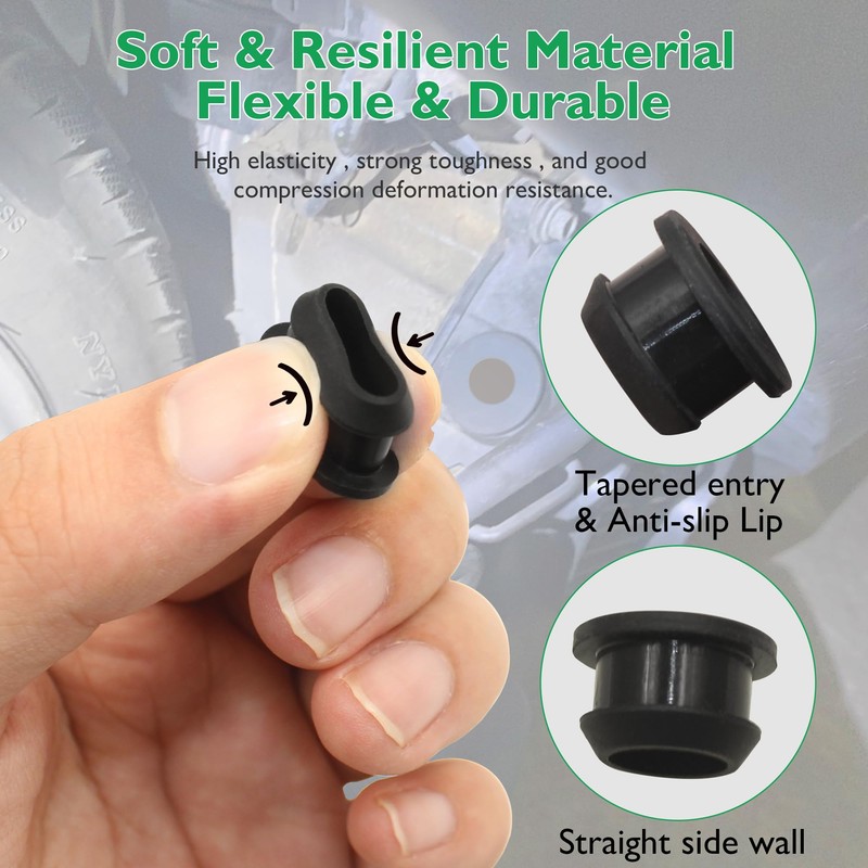 1/2 Inch Drill Hole, 3/8 Inch ID Silicone Rubber Top
