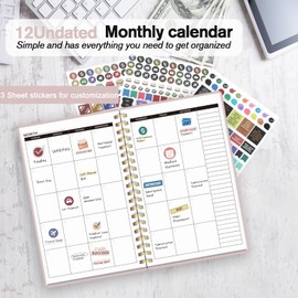 Budget Planner - Monthly Budget Book 2025 with Expense & Bill Tracker - Undated 12 Month Financial Planner & Account Book Organizer to Take Control of Your Money - Pink