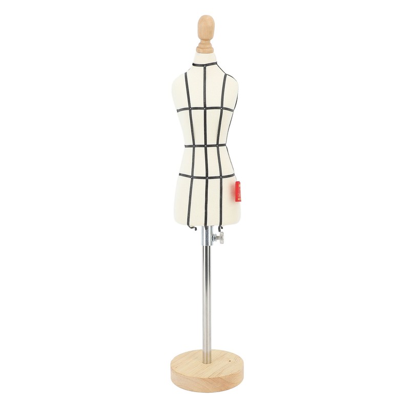 Miniature Dress Form with Stand Wood Base Sewing Mannequin Body