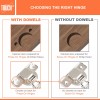 TOUCH FRAMELESS 3/4" Overlay Cabinet Door Hinge Concealed Euro Full