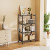 KWRRI 4-Tier Metal Foldable Shelf Shelving Rack Organizer on Rolling