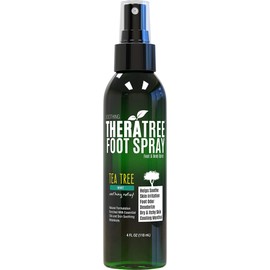 TheraTree Foot Spray for Shoe & Foot Odor with Tea Tree, Neem, MSM & Menthol for Soothing Skin Irritation. Great for Athletes.