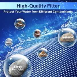 PureDrop PDR-ARB50WSP Spin Down Sediment Water Filter, Auto Flushing Module with Touch-Screen, Reusable Whole House Sediment Filter for Well Water w/Scraper, 50-Micron Prefilter Filtration System