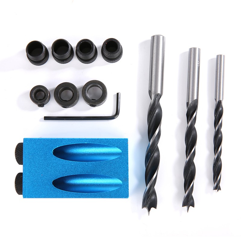 14pcs/set 15 Degree Hole Angle Drilling Locator Aluminium Woodworkers Guide