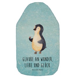 Mr. & Mrs. Panda Hot Water Bottle Penguin Ladybird Gift Hot Water Bottle with Cover Miracle, Happiness, Grain Cushion, Children's Hot Water Bottle, Bed Bottle