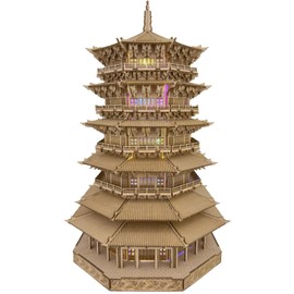 3D Wooden Puzzles for Adults Wooden Pagoda Assembly Model Kits,3D Puzzle Adult Building Crafts for Adults and 14+ Teens.(Five-Storied Pagoda 1287 Pieces)