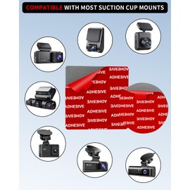 VHB Double-Sided Adhesive Pads for Dash Cam Mount, 6Pcs [2mm Thick, 2.83" Square + 2.2" Round] Heat Resistant Sticky Tape for Suction Cup Phone Holder, Windshield, Dashboard, GPS, and Camera Holders