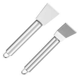 2 PCS Stainless Steel Scrapers, Cleaning Scraper Tool, Paint Scrapers, Multifunctional Metal Scraper Tools for Cookware, Stovetop, Adhesive, Oven Racks, Grout, Grill, Glass, Kitchen & Home