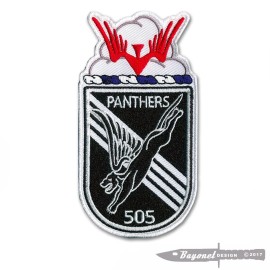 505th Parachute Infantry "Panthers" Patch - 4 1/4" X 2 1/4" Hook & Loop backing