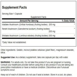 Swanson Full Spectrum Triple Mushroom Complex 60 Capsules