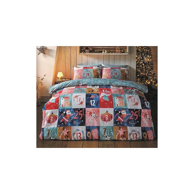 Rapport Home Christmas Advent Calendar Double Reversible Microfibre Duvet Cover