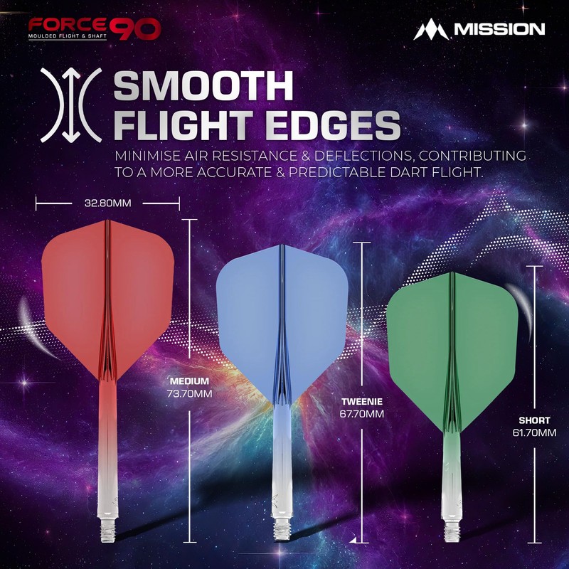 Mission Darts Force 90 | Integrated Precision Moulded Dart Flight