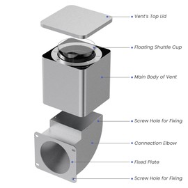 Dryer Vent Cover Outside, Fits for 4" Tube, Ultra-durable Alloy Dryer Vent Box, Dryer Vent Cover Outdoor Recessed, Backflow Prevention Design Dryer Vent Kit