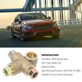 Akozon Rer Brake Line T-Stk Brake Line T-Stk 3-Way T-Fitting Hard Brake Line Brake Line T-Stk Brake Line T-Stk 10x1 Brake Fitting 10x1 Brake T-Stk 3-Way Connector Brake