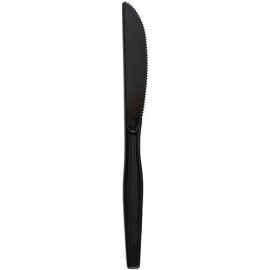Karat PS Plastic Medium-Heavy Weight Knives Bulk Box - Black - 1,000 ct, U2051B