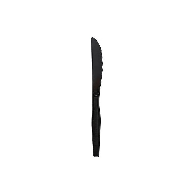 Karat PS Plastic Medium-Heavy Weight Knives Bulk Box - Black