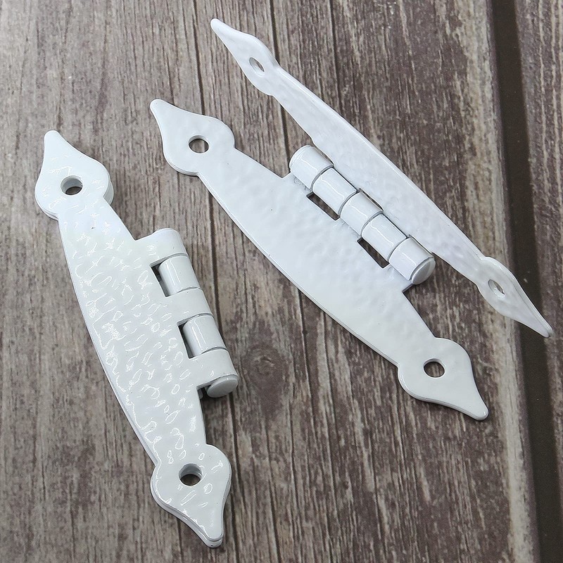 Rierdge 4 Pcs White Flush H-Hinges, Antique H-Shape Hinges for