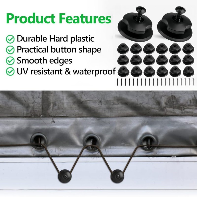 DXUANTING 20 Pcs Trailer Cover Hooks Tie Down Hooks for