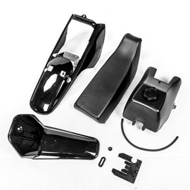SUNQIAO PW80 Plastic Kit, Tank Seat Gas Cap Petcock Chain Guard for yamaha PW80 PY80 PEEWEE Y-Zinger 80 Kid Bikes (Black)