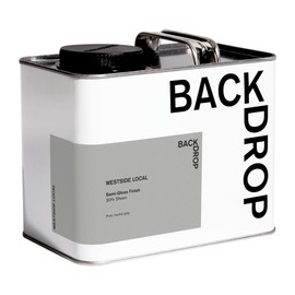 BACKDROP | Premium Exterior Paint | Semi-Gloss Finish for Outdoor Trim & Doors | Self-Priming, Low VOC, Green Wise Certified | WESTSIDE LOCAL - Pure, Neutral Gray | 0.5 Gallon