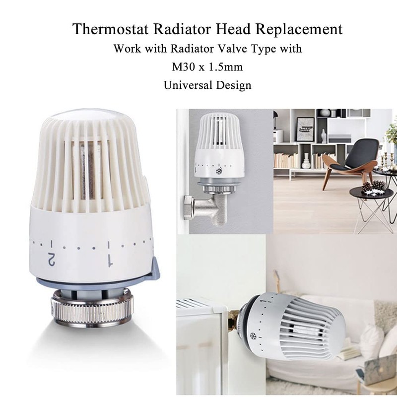 Thermostatic Radiator Head, 2 Pcs M30x1.5 Smart Radiator Thermostat Radiator