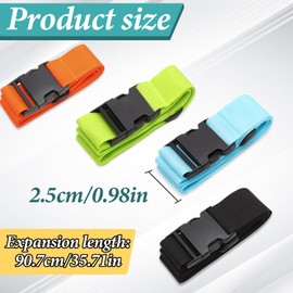 FuninCrea 2 PCS Luggage Straps, 180 * 2.5cm Adjustable Buckle Straps Suitcase Strap Belt with Quick-Release Buckle Travel Suitcase Belt Bag Strap Accessories for Luggage Tent Backpack (Black + Blue)