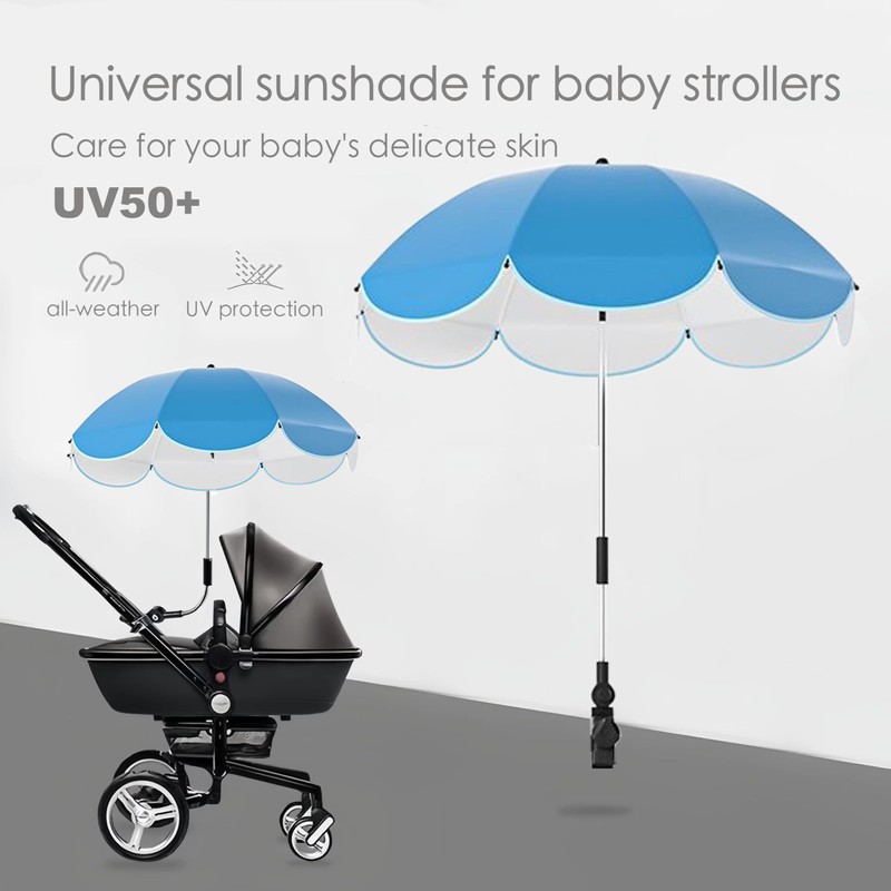 Darcappria Universal Baby Stroller Sun Protection Parasol, with Umbrella Clip
