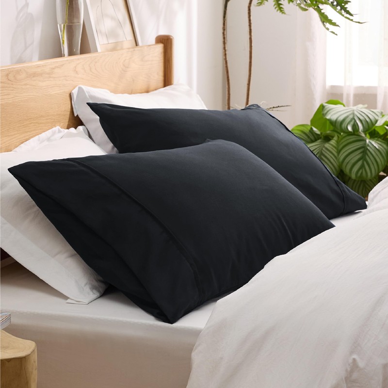 Bedsure Black Pillow Cases 2 Pack - Queen Size Pillow