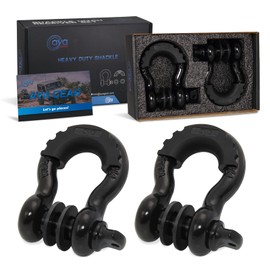 Aya Gear D Ring Shackle (2 Pack) 62,700 Ibs Break Strength with 7/8" Screw Pin and Shackle Isolator & Washers Kit for Tow Strap Winch, Off Road Vehicle Recovery Jeep Truck (Tiffany Blue-Black)