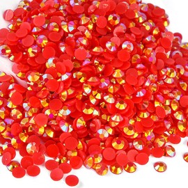 Blinginbox 5000pcs 2mm AB Resin Flatback Rhinestone for Crafting,Flatback Round Jelly Rhinestones Bedazzling Non Hotfix Crystal Gems for Nails Face Makeup Tumblers Mugs DIY Crafts.（Siam AB）