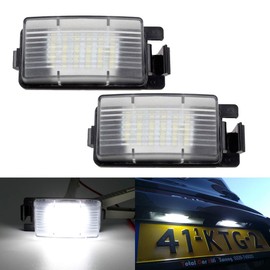 PAISION 18SMD LED License Plate Light Assembly Compatible with Nissan 370Z 350Z GTR Versa Cube Leaf & Infiniti G37 G35 G25 Q40 Q60 Xenon White (Pack of 2PCS)