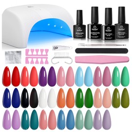 beetles Gel Polish Beetles Gel Nail Polish Kit with UV Light - 31Pcs Nail Polish Set Popular Color Gel with Base and Matte&Glossy Top Coat Soak Off All Season Gel Nail Set Nail Art Gift for Women & Girls