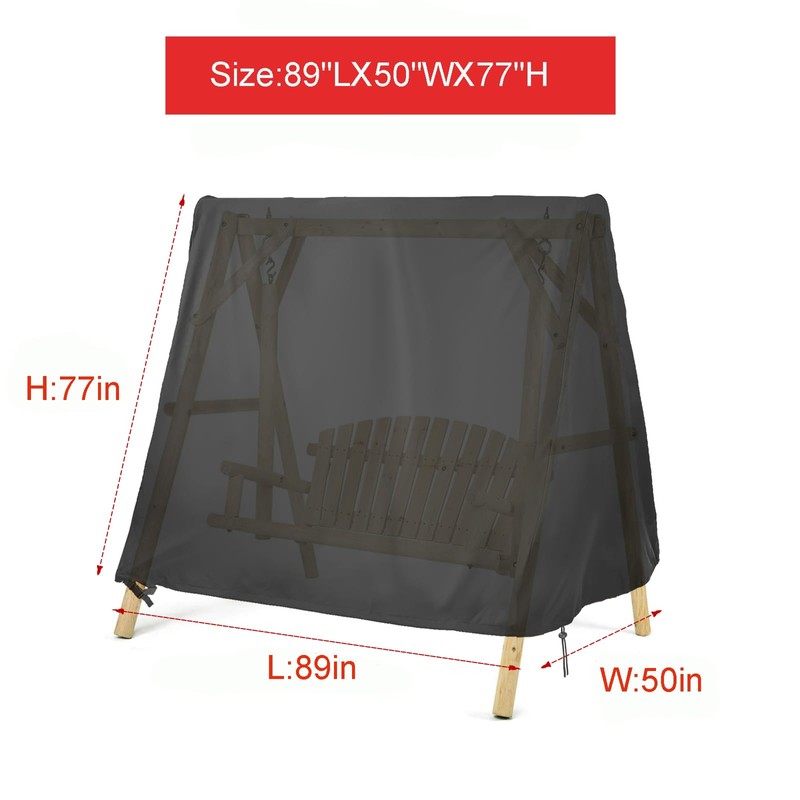 Kasla Outdoor Swing Cover for A Frame Patio Swing, 89"L×50"W×77"H