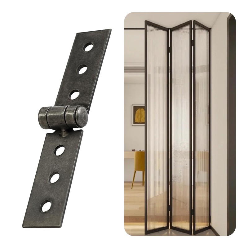 PDETVEO 4PCS Folding Butt Hinges, Silver Stainless Steel Door Furniture